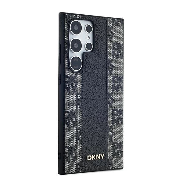 DKNY læder krydsede Mono mønster MagSafe Case til Samsung Galaxy S24 Ultra - sort