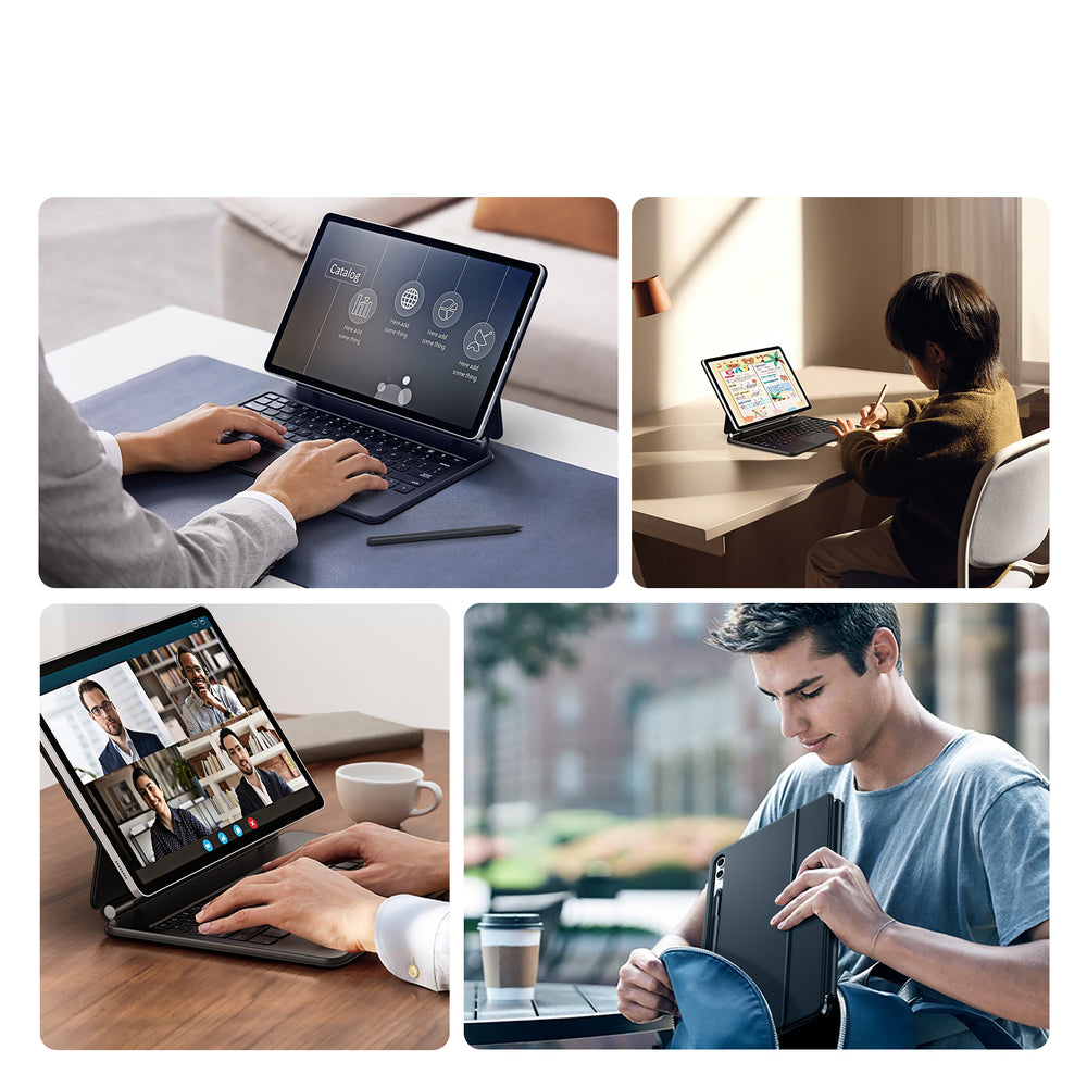 Dux Ducis Keyboard (MK Series) Case with Bluetooth Keyboard for Samsung Galaxy Tab S9+ / S8+ / S7+ - Black
