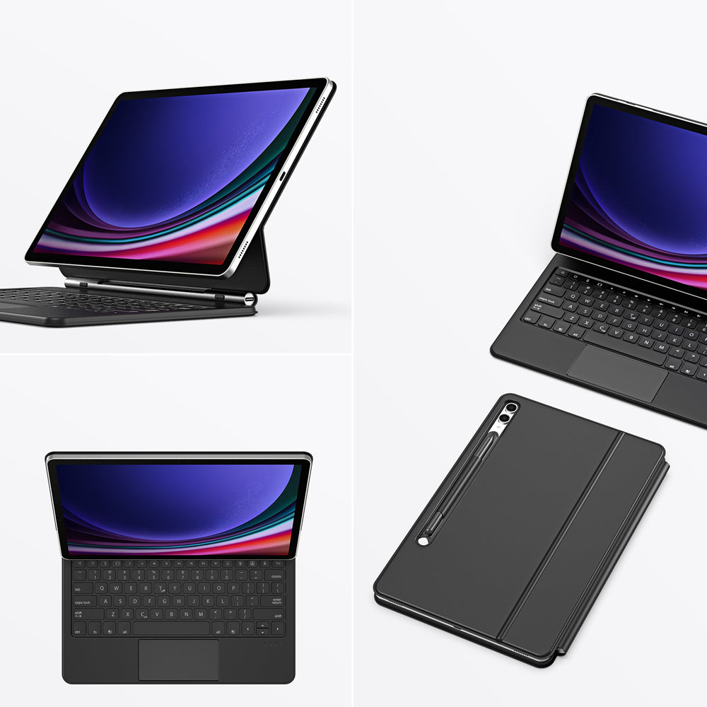 Dux Ducis Keyboard (MK Series) Case with Bluetooth Keyboard for Samsung Galaxy Tab S9+ / S8+ / S7+ - Black