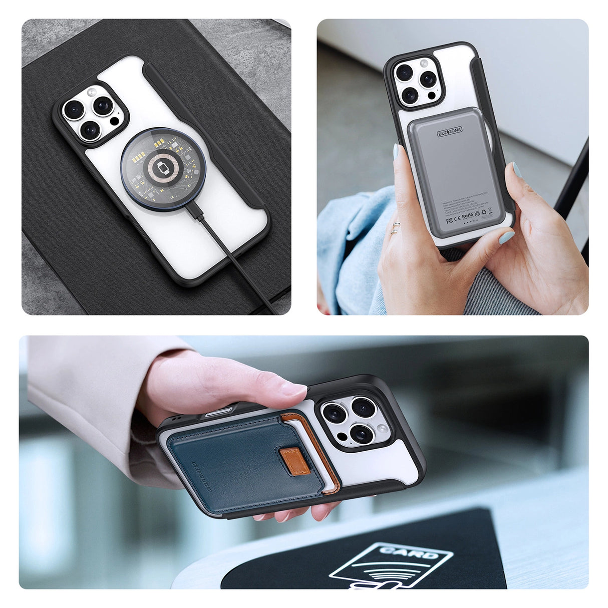 Dux Ducis Skin X Pro iPhone 16 Pro Case with MagSafe and Flip Cover - Black