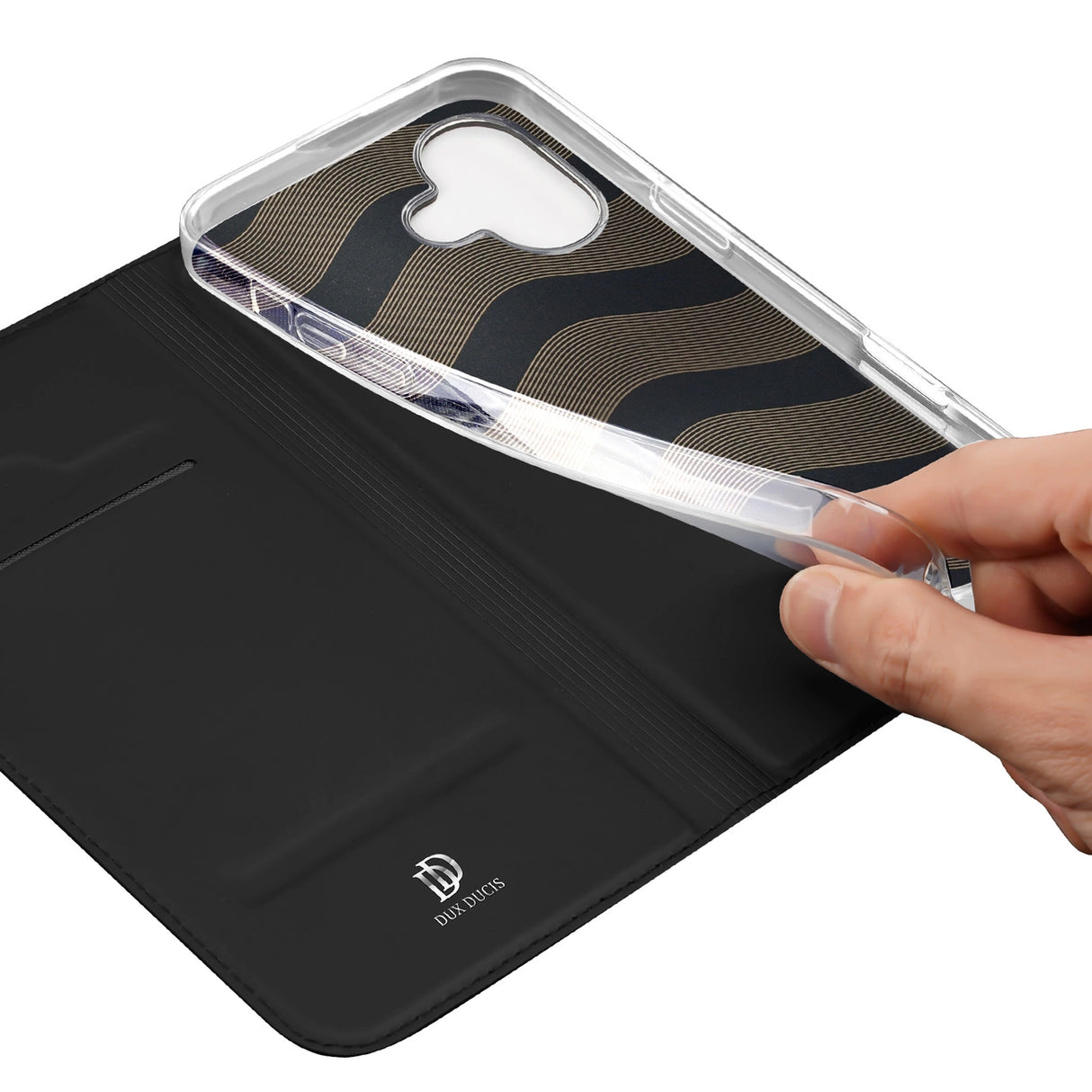 Dux Ducis Skin Pro iPhone 16 Plus Case with Flip and Card Slot - Black