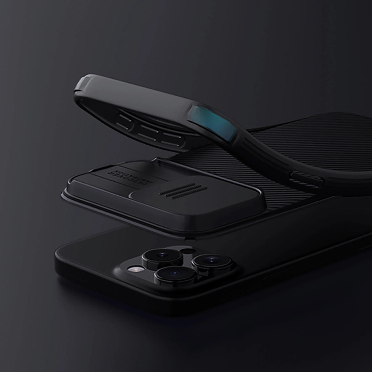 Nillkin CamShield Pro Case til iPhone 16 Pro Max med kameraomslag - sort