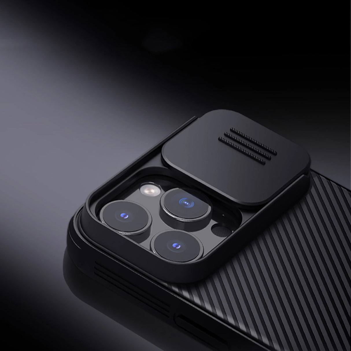 Nillkin CamShield Pro Case til iPhone 16 Pro Max med kameraomslag - sort