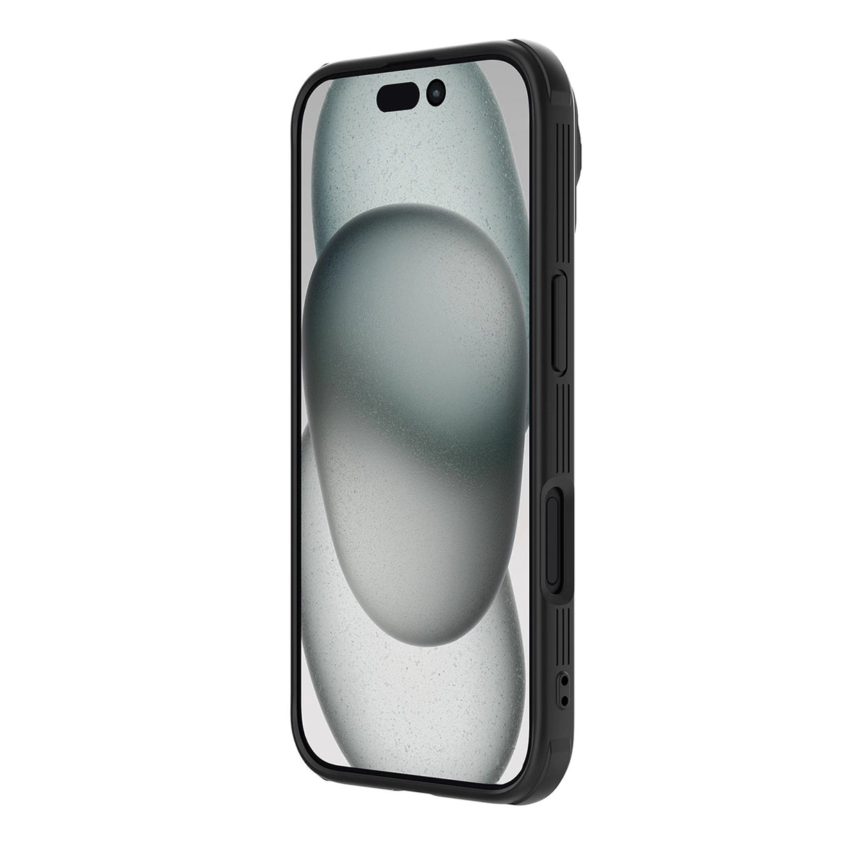 Nillkin CamShield Prop Case til iPhone 16 Pro Max med kameraomslag og stativ - sort