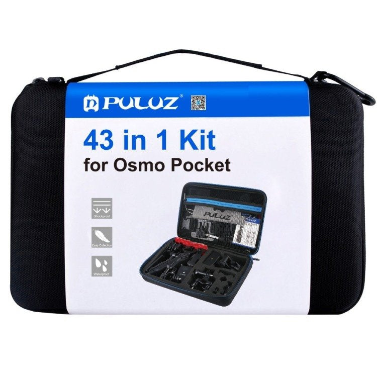 Sæt med 43 Puluz-tilbehør til sportskameraer (herunder Osmo Action 5 Pro, Ace Pro 2) PKT47