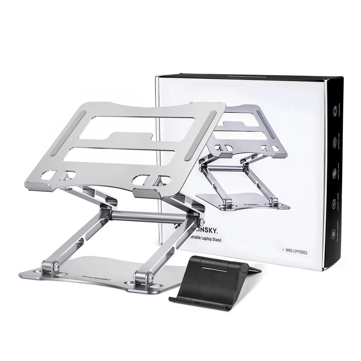 Wozinsky WRS-CPY75DSS Aluminium Laptop og Tablet Stand + Gratis Smartphone Stand - Silver
