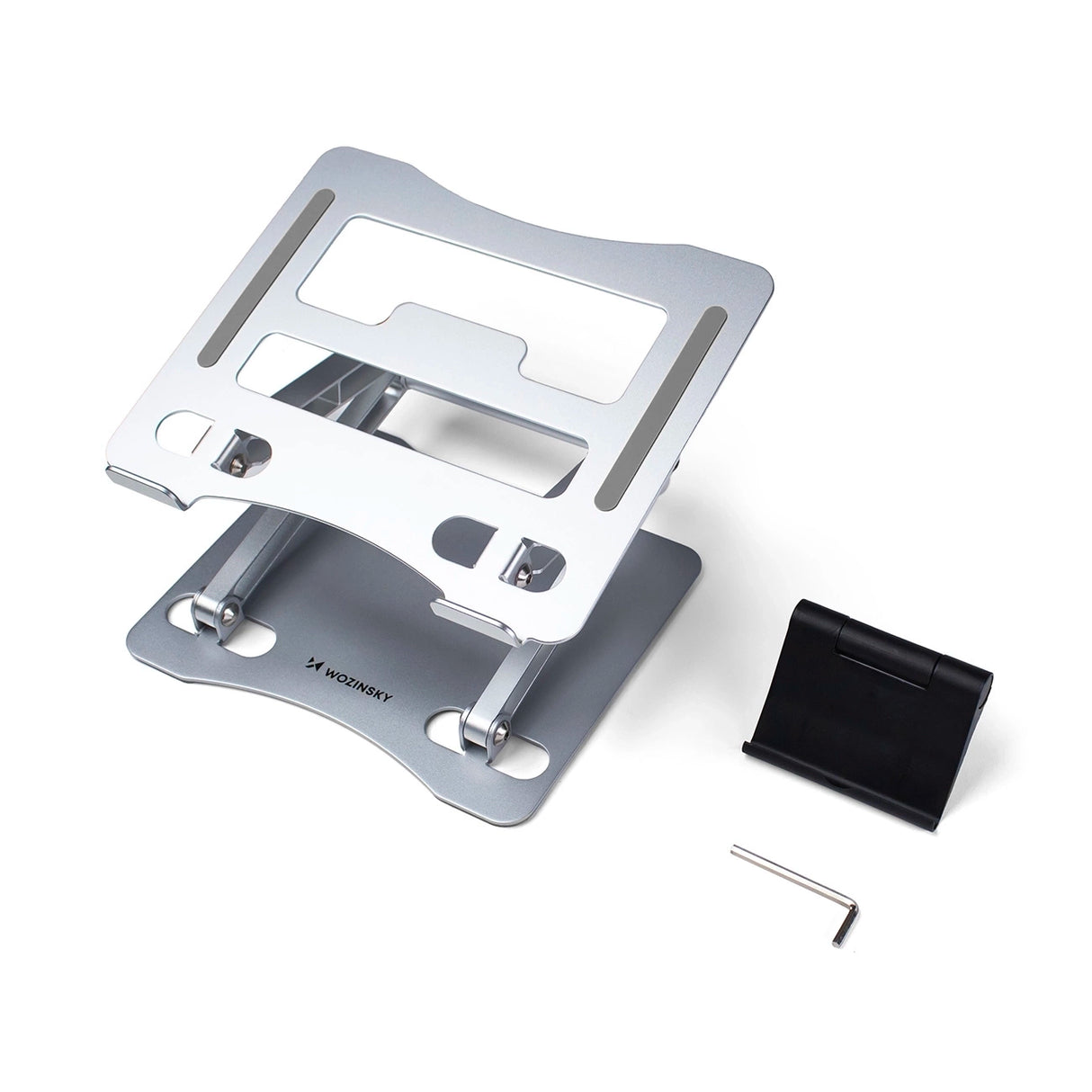 Wozinsky WRS-CPY75DSS Aluminium Laptop og Tablet Stand + Gratis Smartphone Stand - Silver