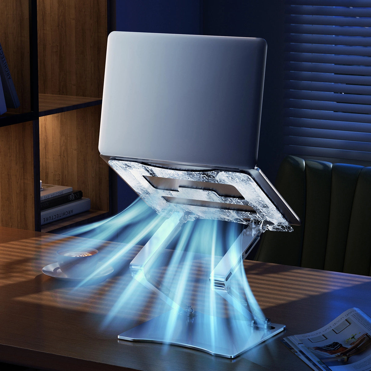 Wozinsky WRS-CPY75DSS Aluminium Laptop og Tablet Stand + Gratis Smartphone Stand - Silver