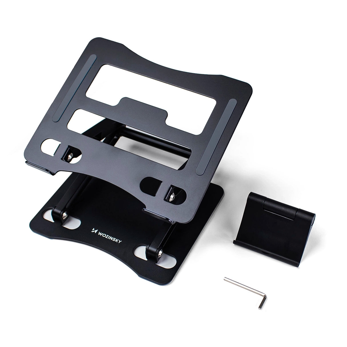 Wozinsky WRS-CPY75DSB Aluminium Laptop og Tablet Stand + Gratis Smartphone Stand - sort