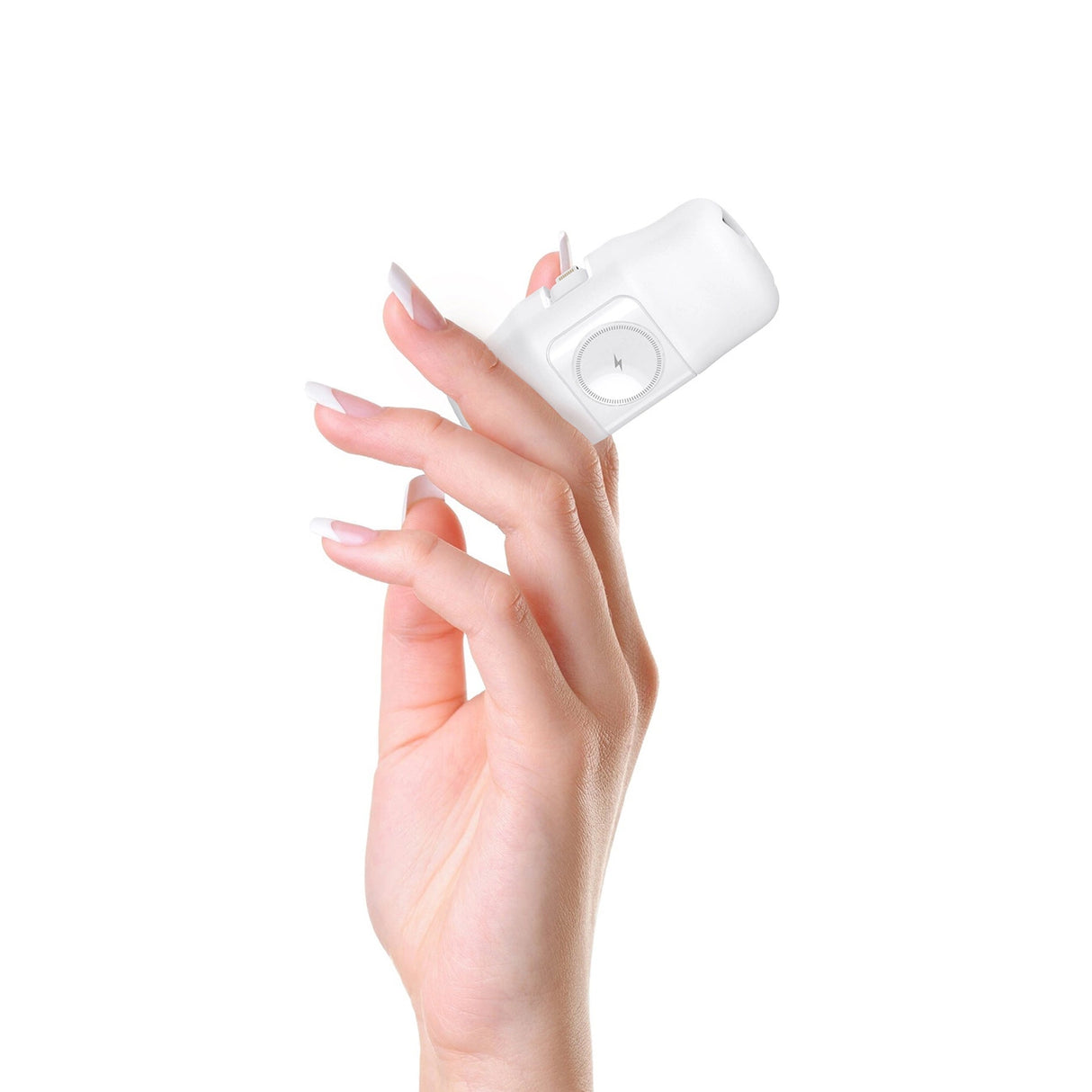 Wozinsky WF16-YLS 5000mAh 15W Lightning Mini Power Bank med indbygget USB-C-kabel og Apple Watch-oplader - hvid