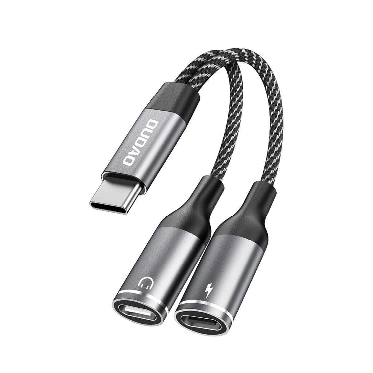 Dudao L13C+ 2in1 USB-C-adapter - Grå