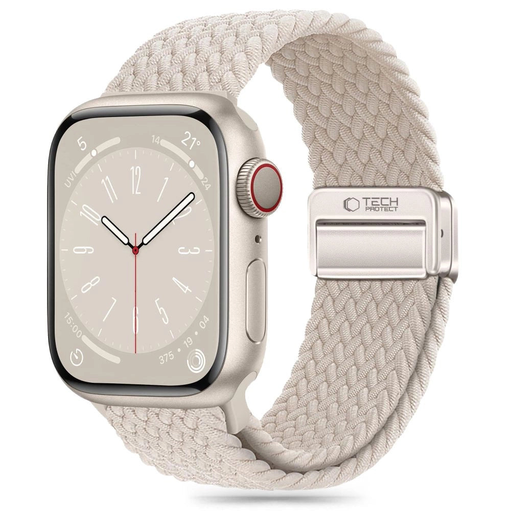 Tech-Protect Nylonmag Strap til Apple Watch 4 / 5 / 6 / 7 / 8 / 9 / SE / Ultra 1 / 2 (42 / 44 / 45 / 49 mm) - Beige
