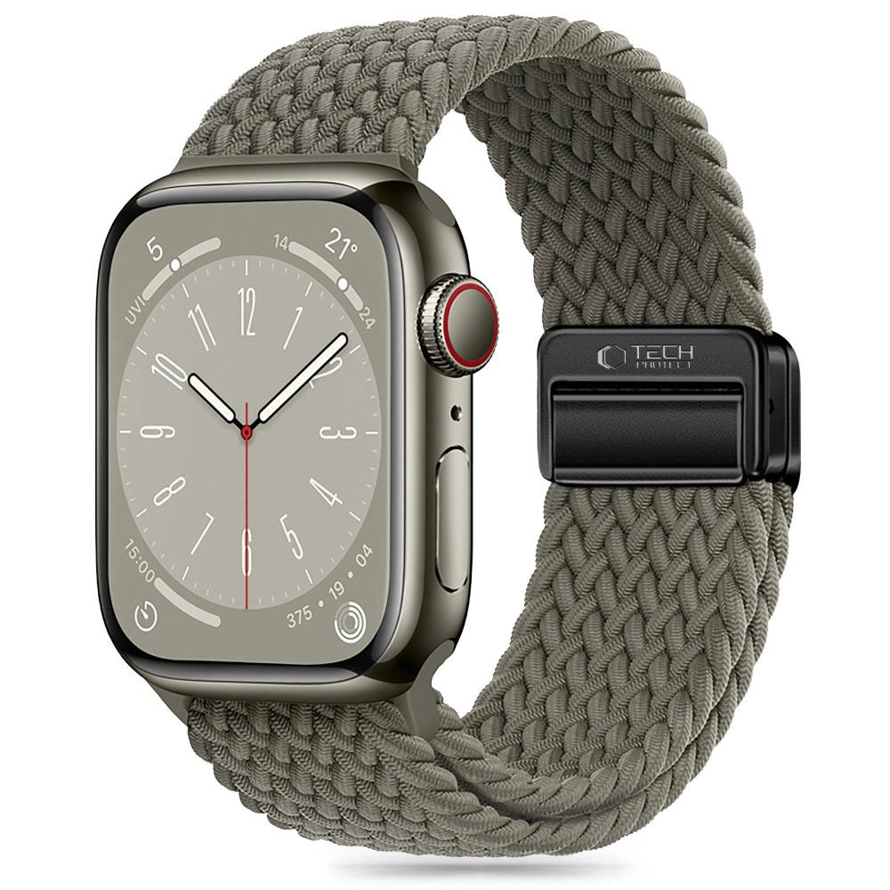 Tech-Protect Nylonmag Strap til Apple Watch 4 / 5 / 6 / 7 / 8 / 9 / SE / Ultra 1 / 2 (42 / 44 / 45 / 49 MM) - Grøn