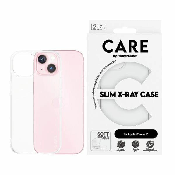 CARE af PanzerGlass Slim X-Ray Case til iPhone 15 - Clear