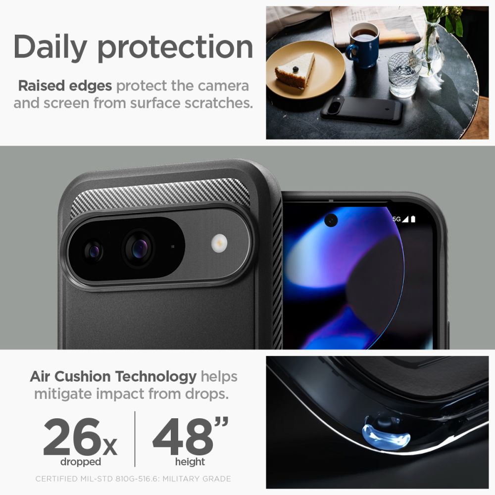 Spigen Rugged Armor Case for Google Pixel 9 / 9 Pro - Black