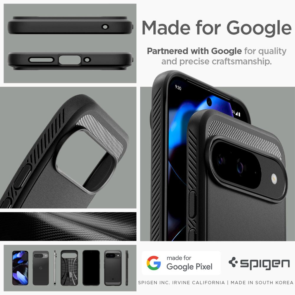 Spigen Rugged Armor Case for Google Pixel 9 / 9 Pro - Black