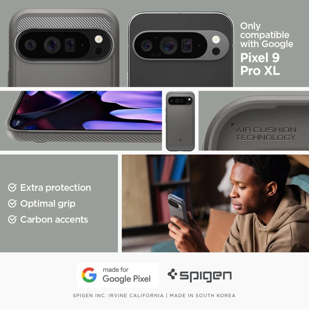 Spigen Rugged Armor Case for Google Pixel 9 Pro XL - Gray
