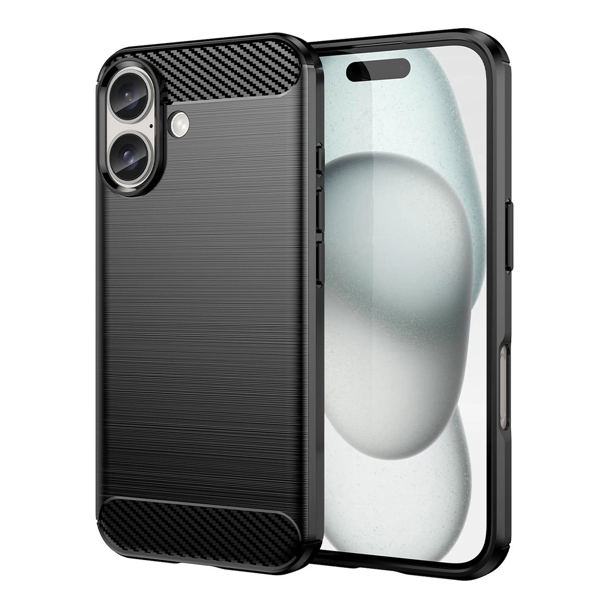 Carbon Case til iPhone 16 Silicone Case - sort