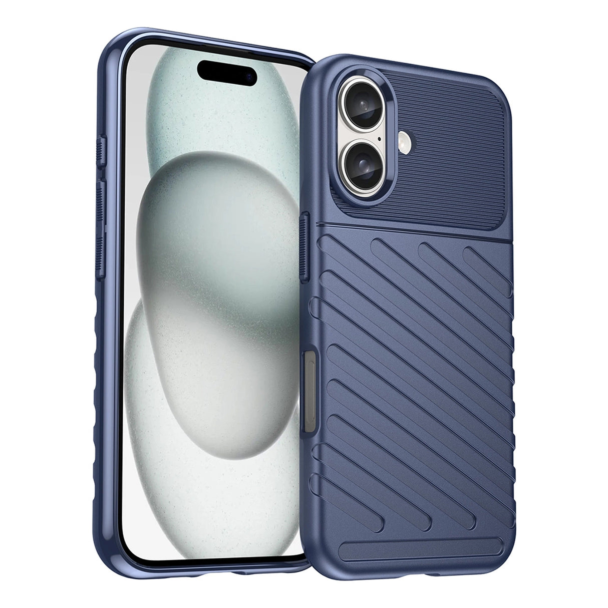 Thunder Case til iPhone 16 Plus Silicone Case - Blå