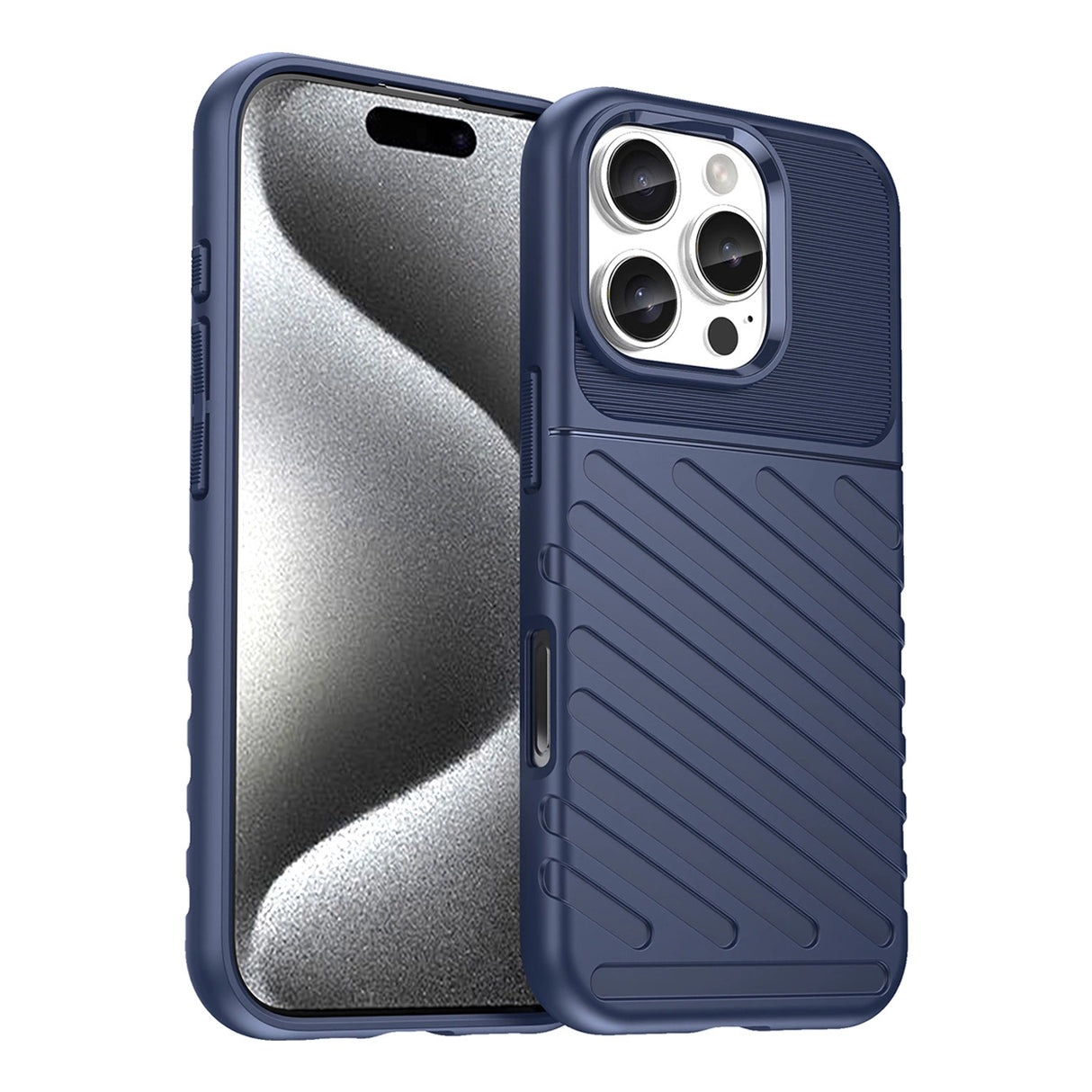 Thunder Case til iPhone 16 Pro Max Silicone Case - Blå