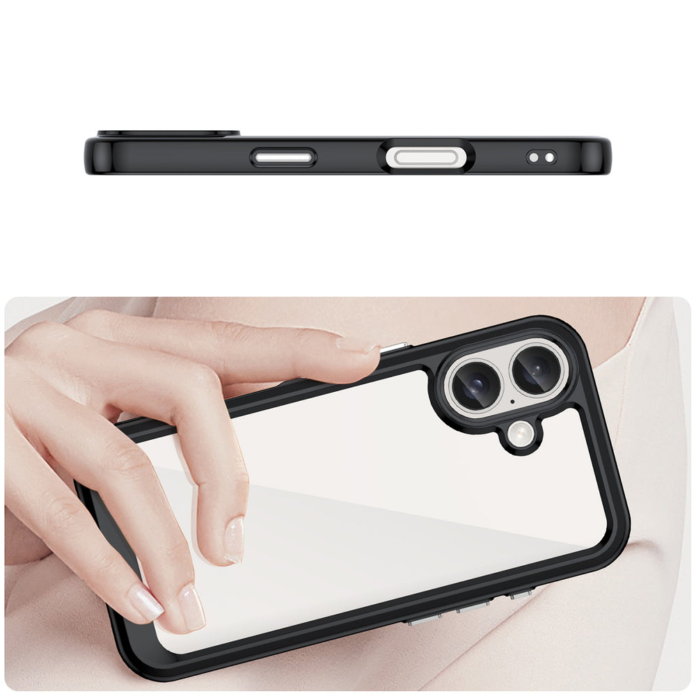 Outer Space Case med gelramme til iPhone 16 Plus - sort
