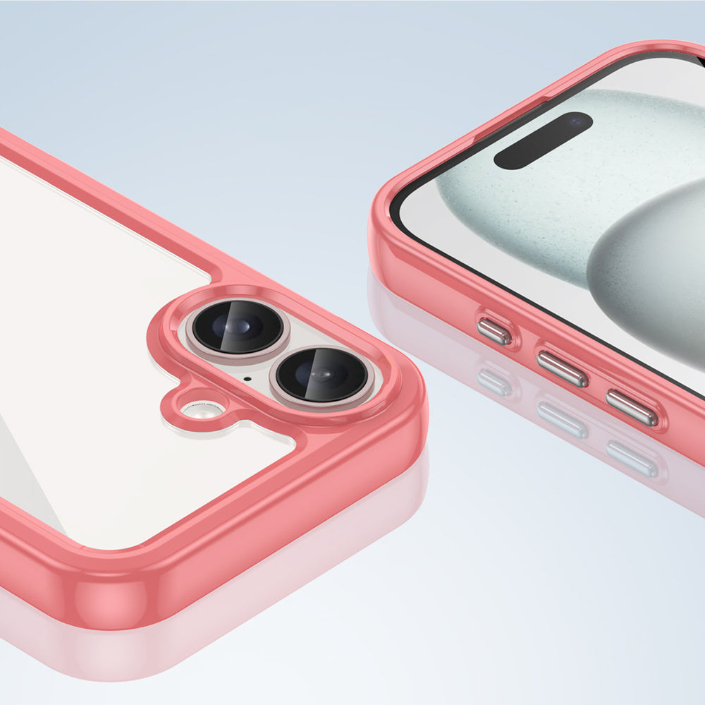 Outer Space Case med Gel Frame til iPhone 16 - Rød