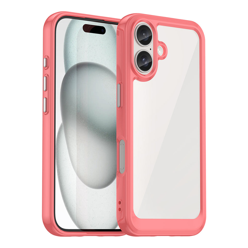 Outer Space Case med Gel Frame til iPhone 16 Plus - Rød