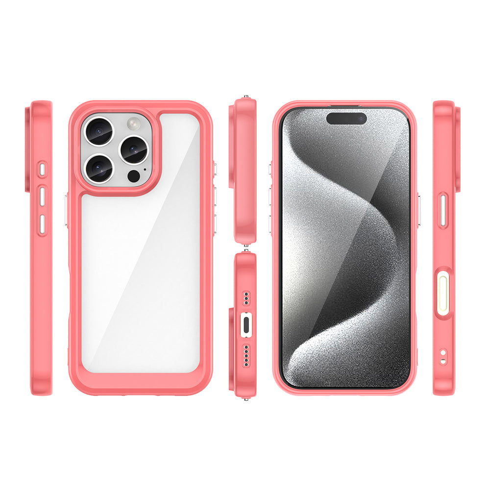 Outer Space Case med Gel Frame til iPhone 16 Pro Max - Rød