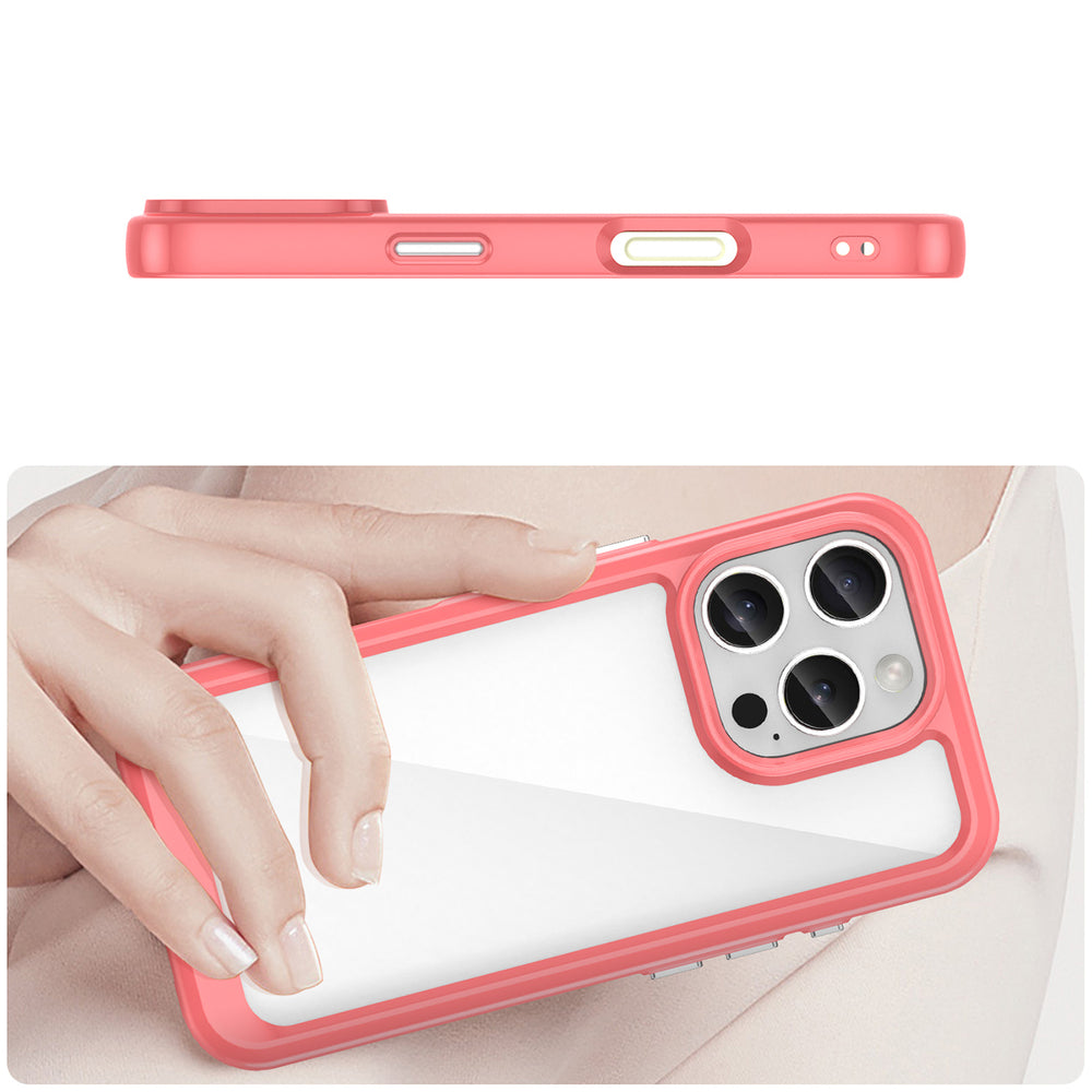 Outer Space Case med Gel Frame til iPhone 16 Pro Max - Rød