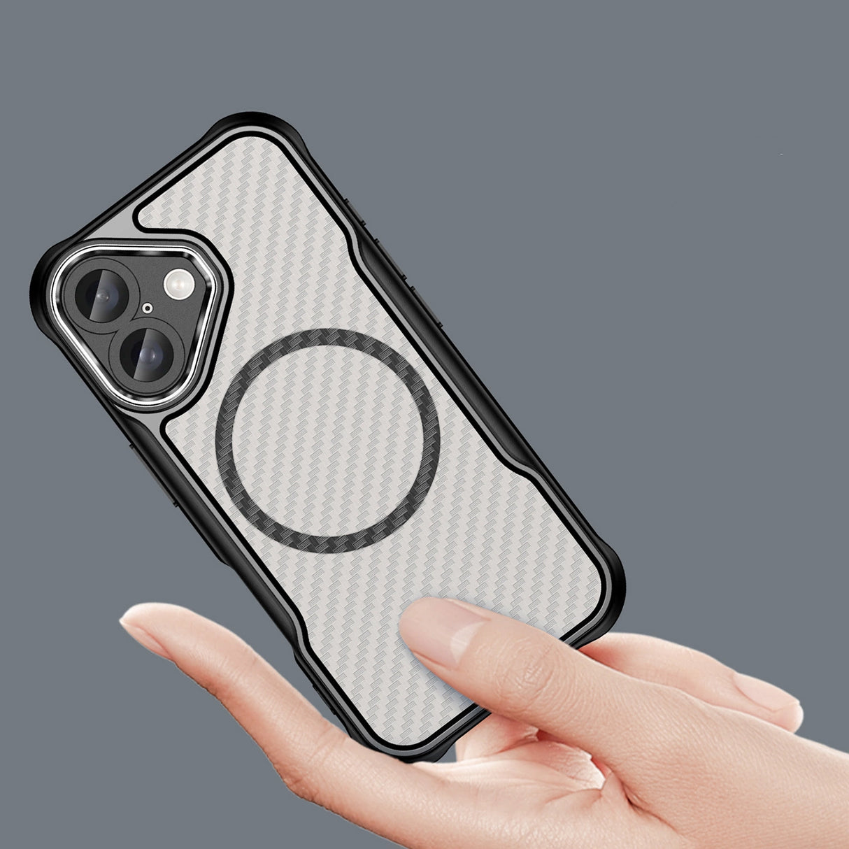 Ledende serie MagSafe Silicone Case til iPhone 16 Plus - sort