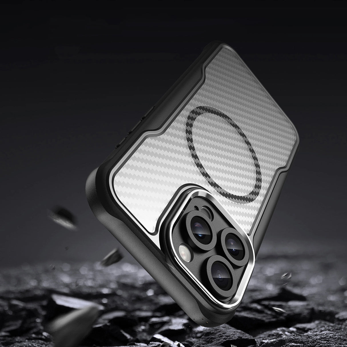 Ledende serie MagSafe Silicone Case til iPhone 16 Pro Max - sort