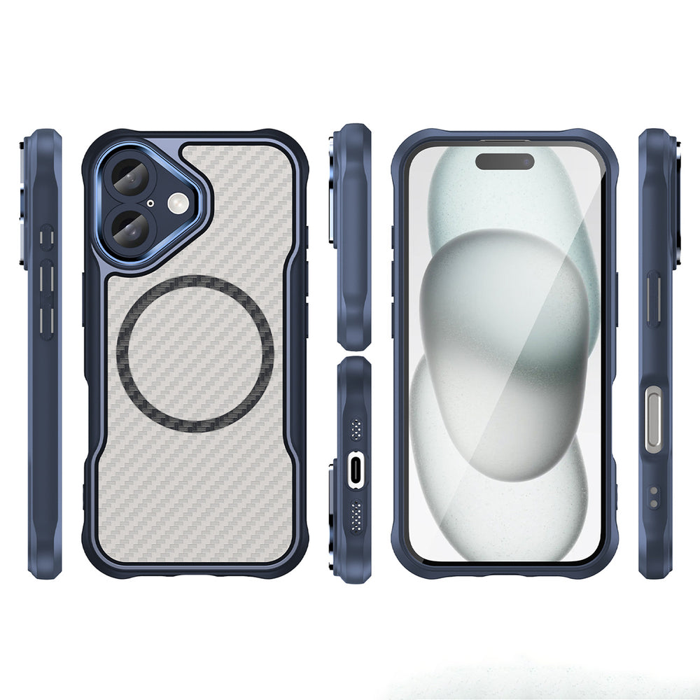 Ledende serie MagSafe Silicone Case til iPhone 16 Plus - Blå