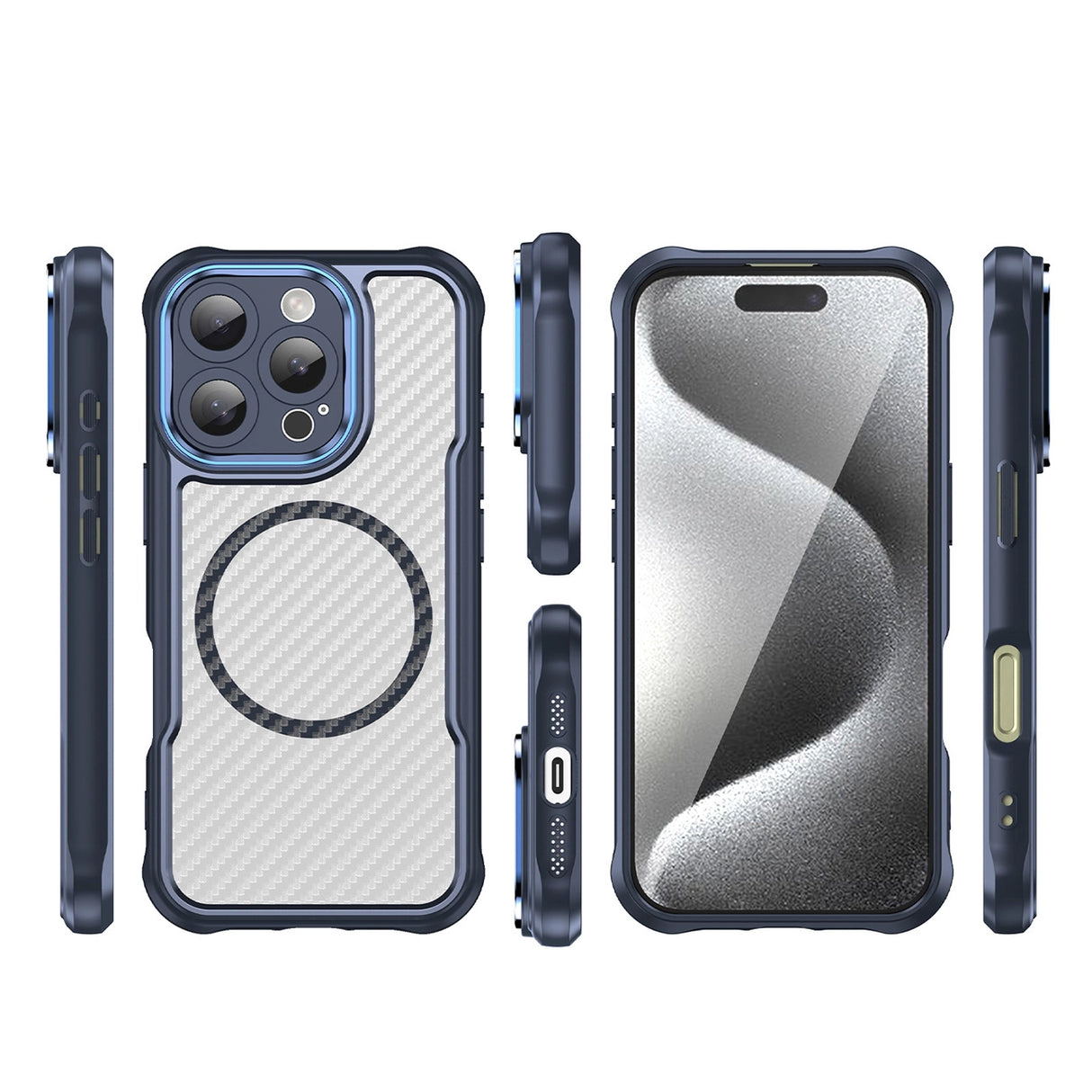 Ledende serie MagSafe Silicone Case til iPhone 16 Pro - Blå