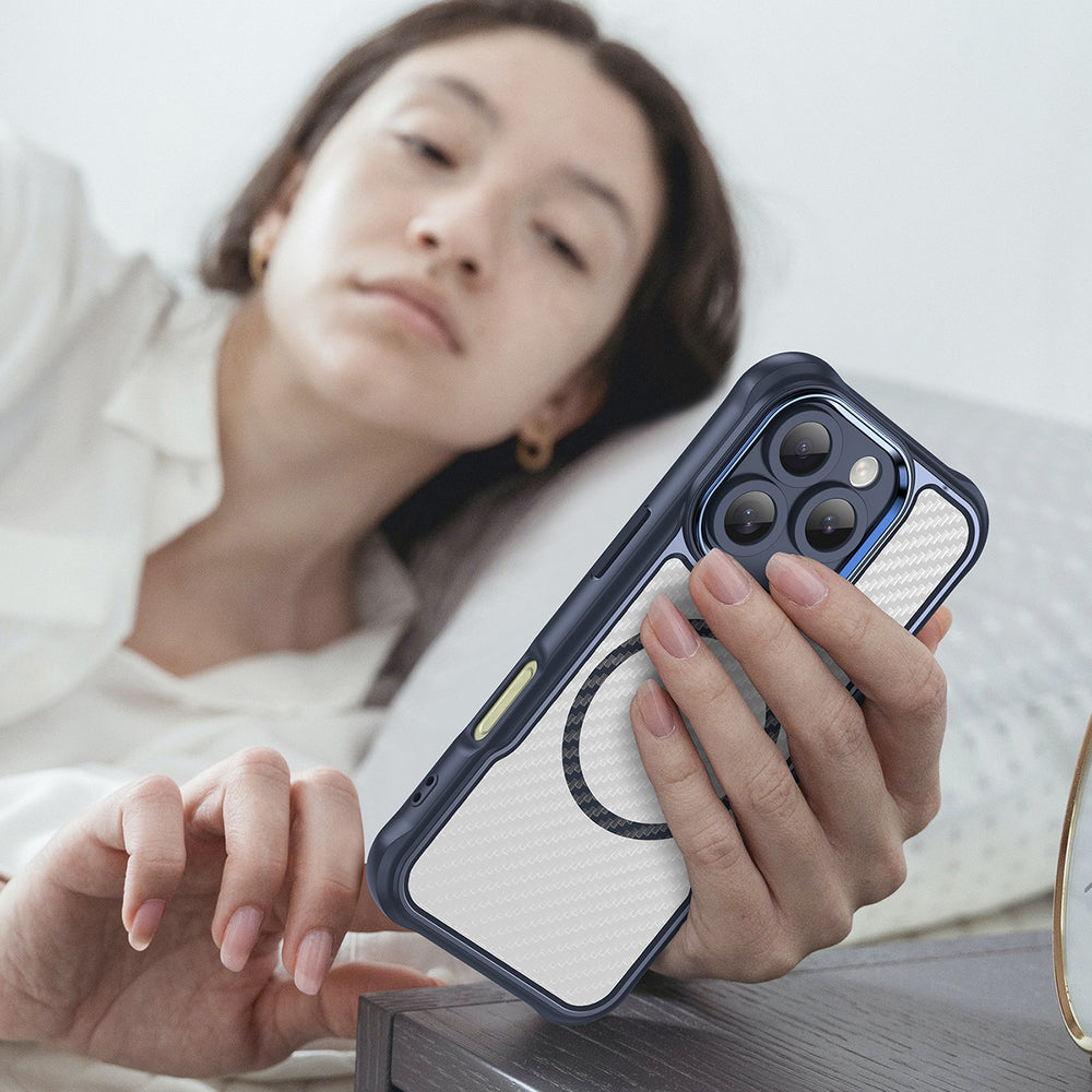 Ledende serie MagSafe Silicone Case til iPhone 16 Pro Max - Blå