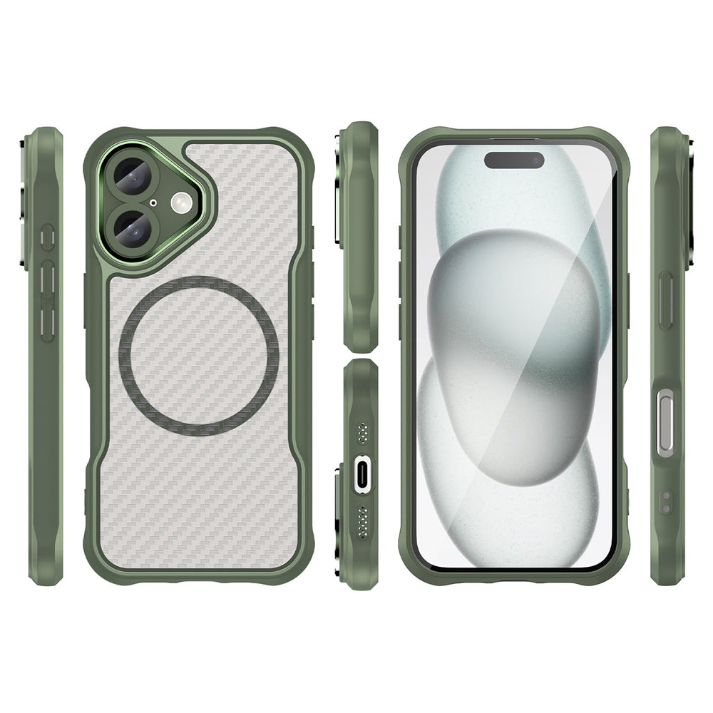 Ledende serie MagSafe Silicone Case til iPhone 16 Plus - Grøn