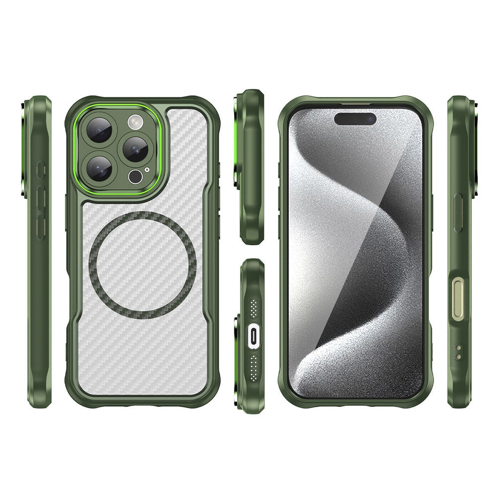 Ledende serie MagSafe Silicone Case til iPhone 16 Pro - Grøn