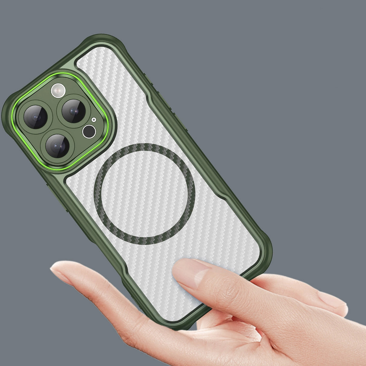 Ledende serie MagSafe Silicone Case til iPhone 16 Pro - Grøn