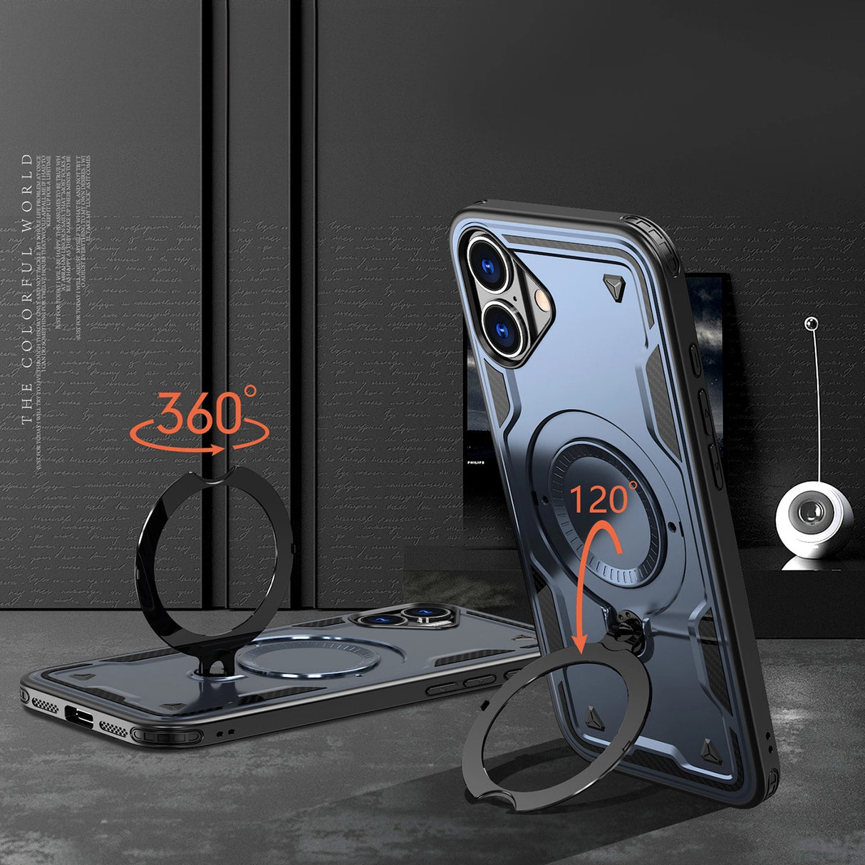 Hybrid Armor Trendy Case med MagSafe til iPhone 16 - Blå