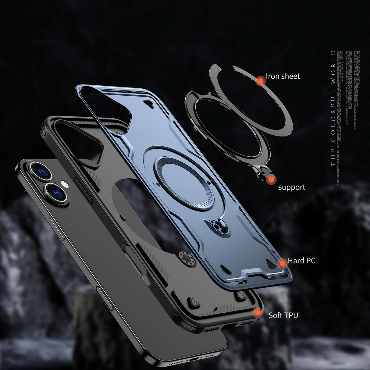 Hybrid Armor Trendy Case med MagSafe til iPhone 16 Plus - Blå
