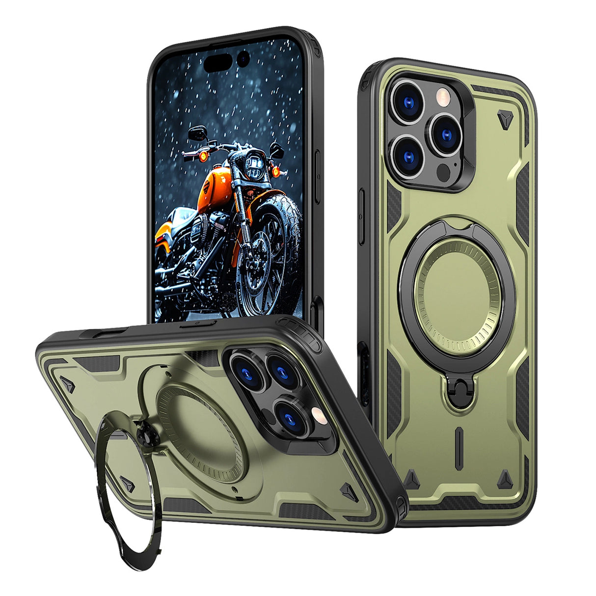 Hybrid Armor Trendy Case med MagSafe til iPhone 16 Pro - Grøn