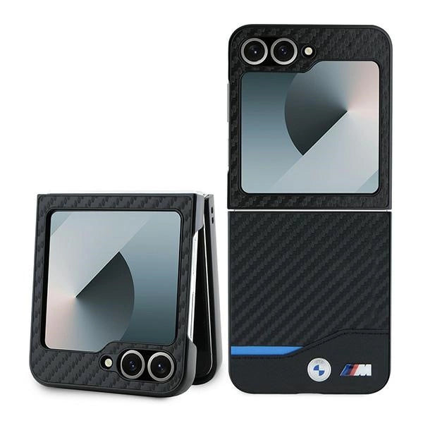 BMW Carbon Blue Line Case til Samsung Galaxy Z Flip 6 - sort