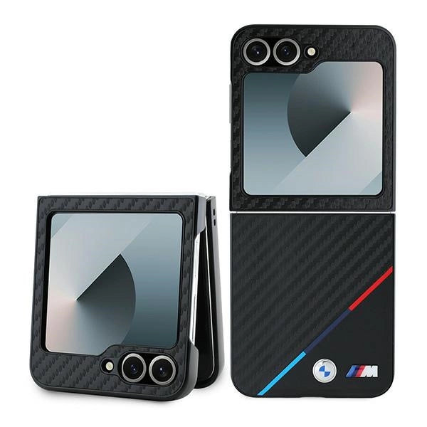 BMW Carbon Tricolor Case til Samsung Galaxy Z Flip 6 - sort