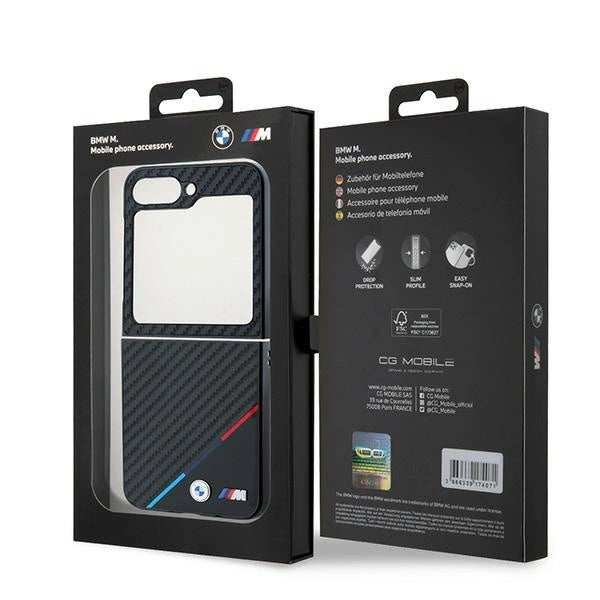 BMW Carbon Tricolor Case til Samsung Galaxy Z Flip 6 - sort
