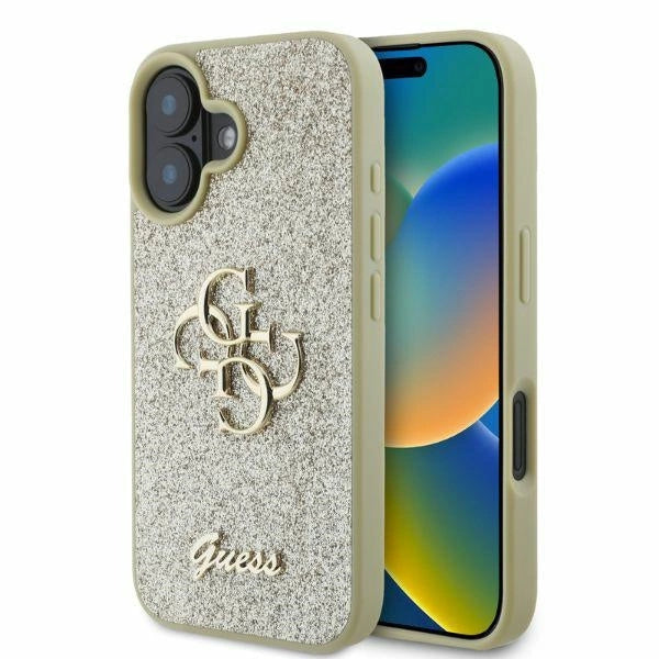 Guess Fixed Glitter Big 4G iPhone 16 Case - Guld