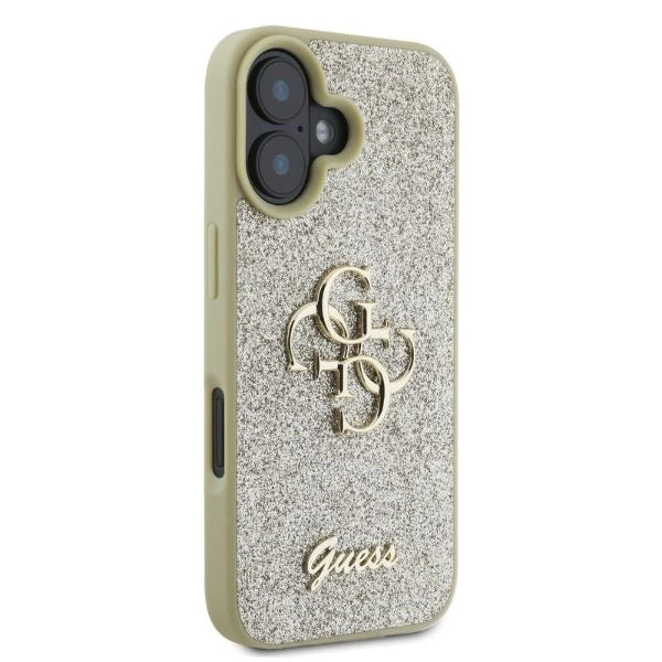 Guess Fixed Glitter Big 4G iPhone 16 Case - Guld