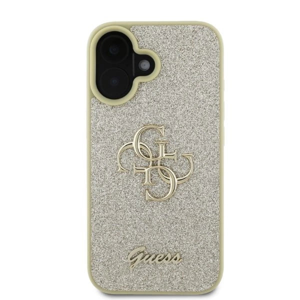 Guess Fixed Glitter Big 4G iPhone 16 Case - Guld