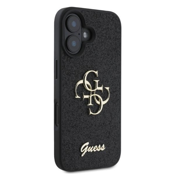 Guess Fixed Glitter Big 4G case til iPhone 16 - sort