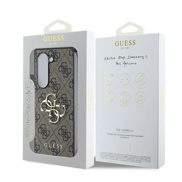 Guess læder 4G Metal Logo Case til Samsung Galaxy Z Fold 6 - Brown