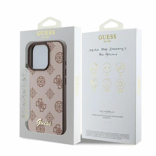 Guess Peony Script MagSafe iPhone 16 Pro Case - Brunt
