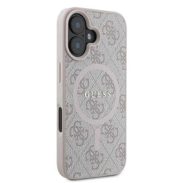 Guess 4G Ring Classic Logo MagSafe iPhone 16 Plus Case - Pink